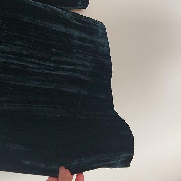 Anthropologie Hei Hei Cropped Wide Leg Crushed Velvet Pants Jewel Blue Size Med - Picture 9 of 10